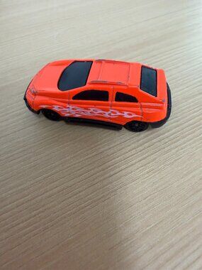 Orange SUV Toy with White Flames Kids Diecast Vehicle for Pretend Play